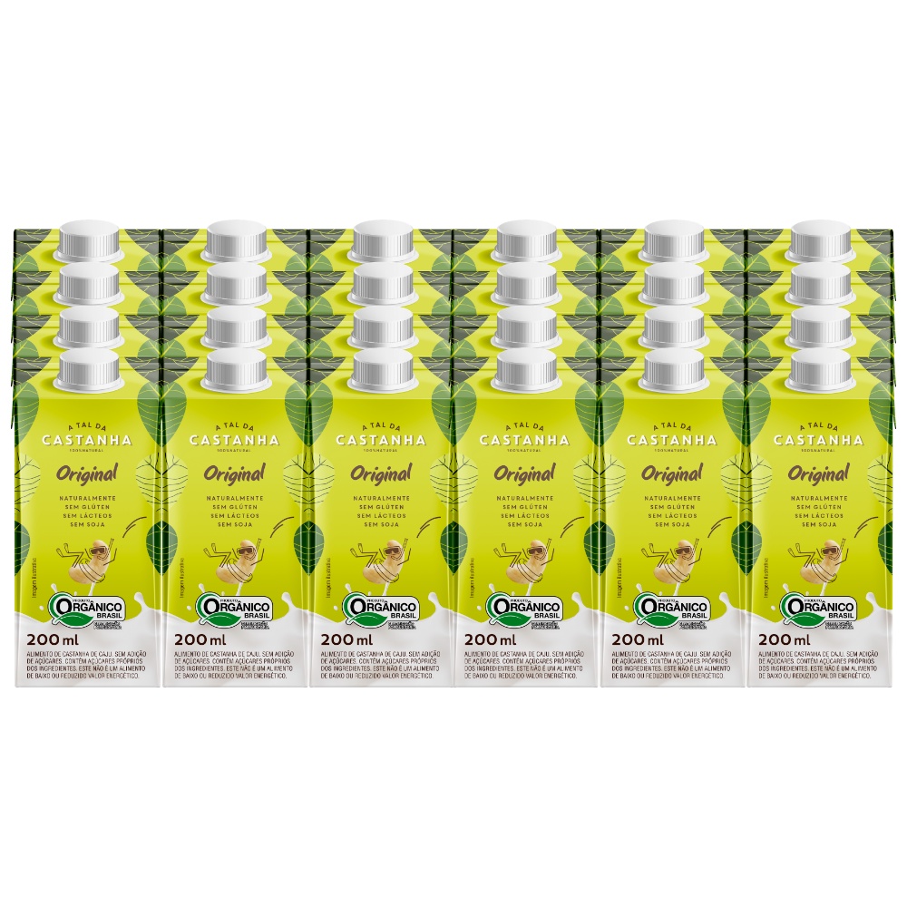 24 Caixas de 200ml de Leite Vegetal, A Tal da Castanha