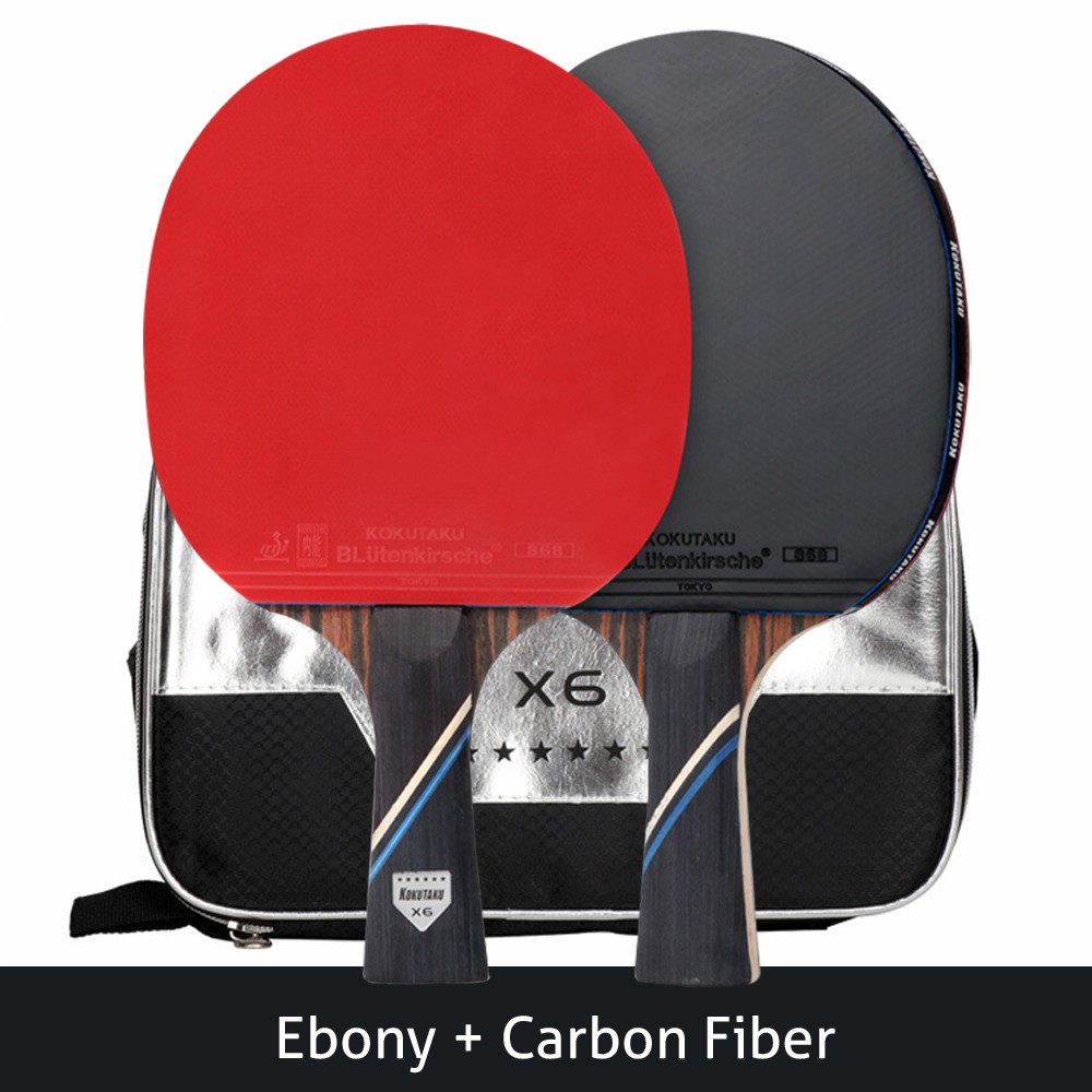 KOKUTAKU 6-star Raquete De Tênis De Mesa Para Iniciantes Com 2 Pacotes Cabo Longo