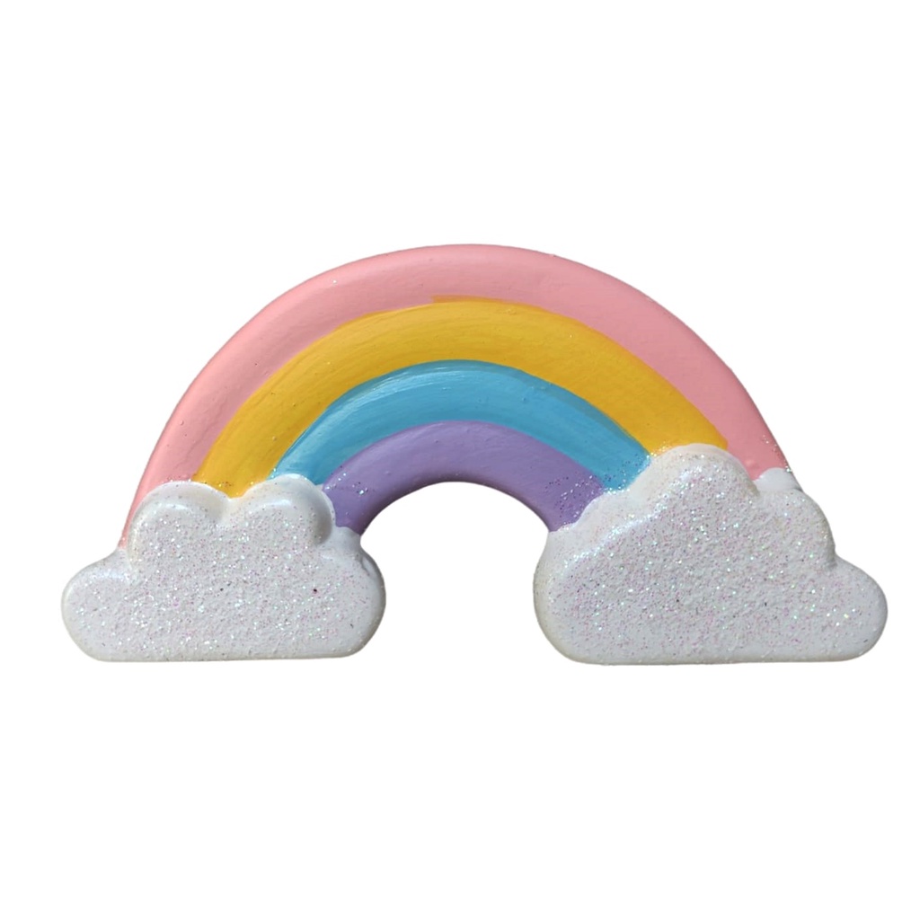 Cofrinho Cofre De Enfeite De Mesa Festa Arco Iris Com Nuvem