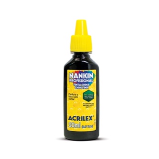 Tinta Nankin Preta 20ml Acrilex Alta Qualidade em Oferta na Shopee