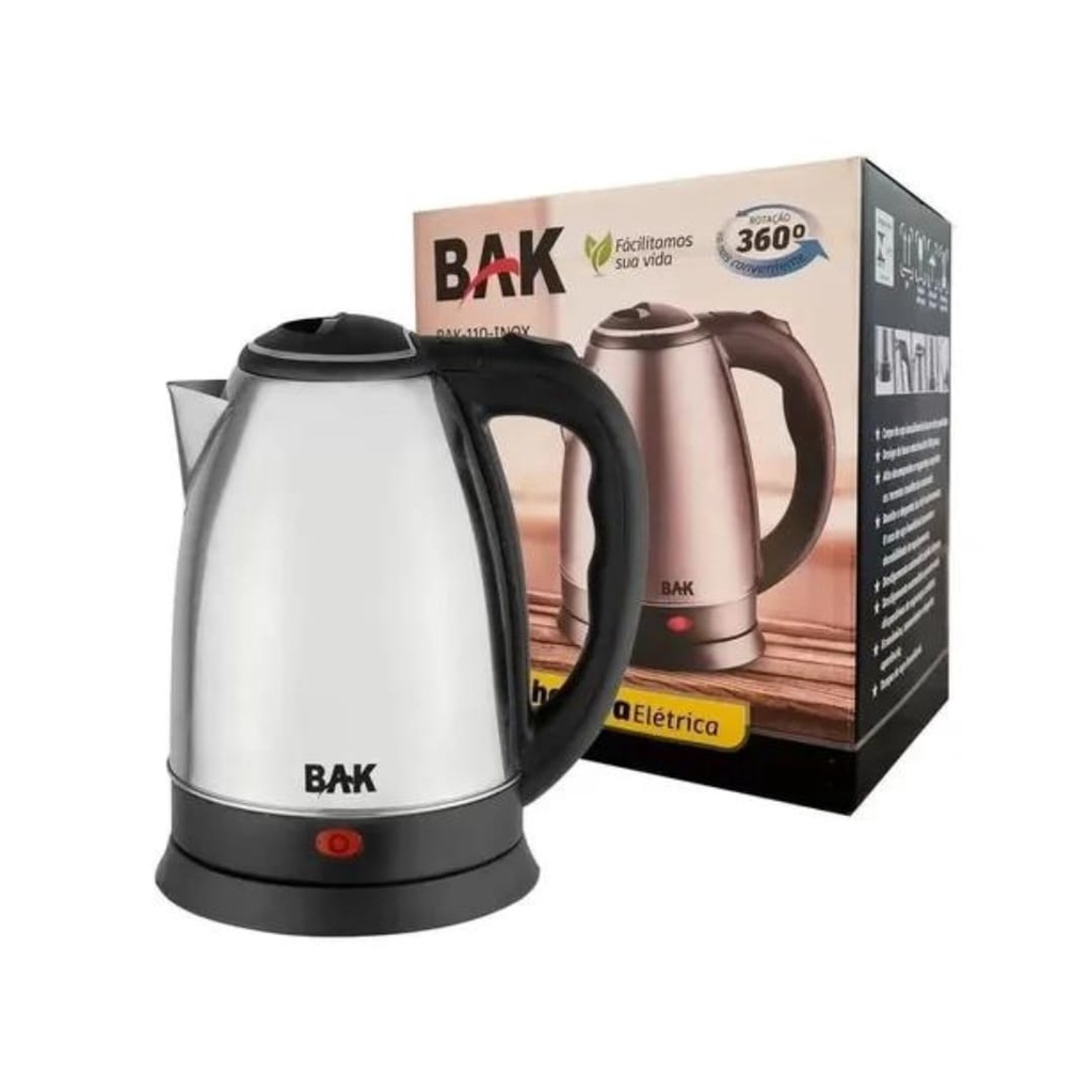 Chaleira Elétrica Jarra Aço Inox 110v Café Chá 1.8l