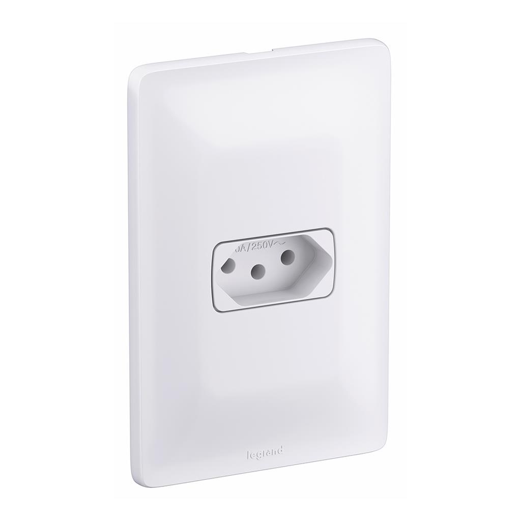 Conjunto 1 Tomada 2P+T Horizontal 10A 250V 4x2 Branco Zeffia - Home & Living