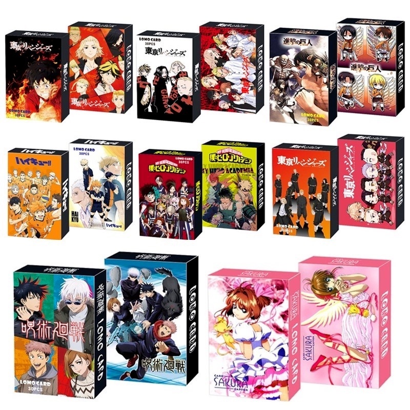 30 Pcs Anime De Tóquio Avengers Naruto One Piece Attack on Titan Haikyuu Meu Herói Academia Limitada Personalização Cartão LOMO Card Postal Coleção Presente Cosplay Temático Do Partido Commemorativo