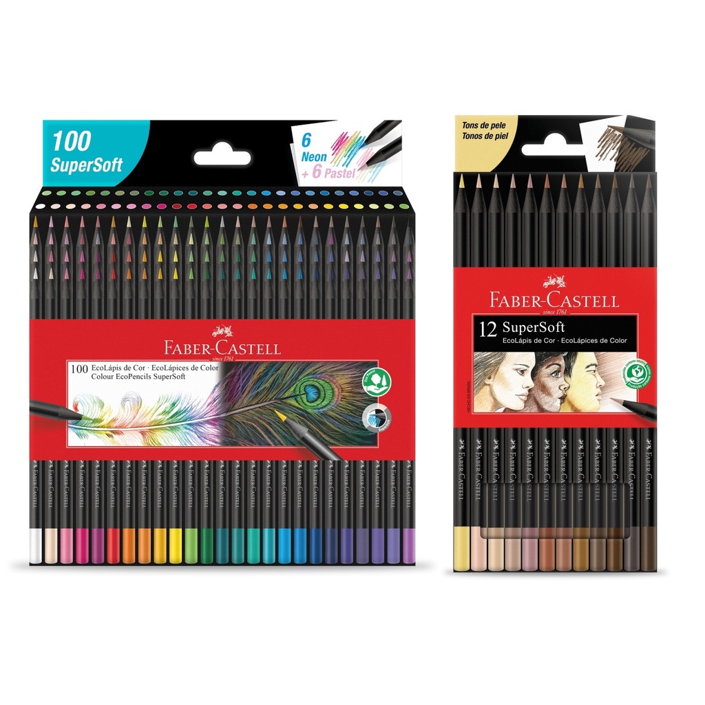 1207100SOFT Faber-Castell EcoPencil Supersoft 100 Colors Color Pencil 