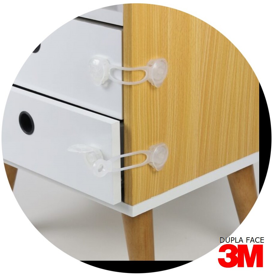 10 Travas de Gavetas Transparente Bebê - Fixação 3M em Oferta na Shopee