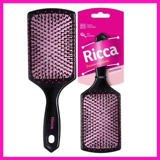 Ricca Escova de Cabelo Raquete Almofadada - Basic Racket (249)