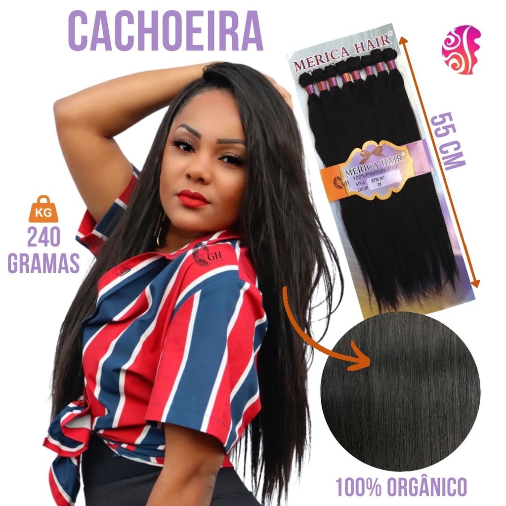 Cabelo Orgânico Liso Longo 8 Telas 240gr Para Mega Hair - Entrelace - Super  Star - Popular- Cachoeira | Shopee Brasil