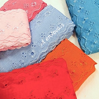 Bordado inglês 5cm Bordada Renda lese 13,70m em Oferta na Shopee