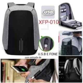 Mochila Anti Furto Notebook com saida Usb