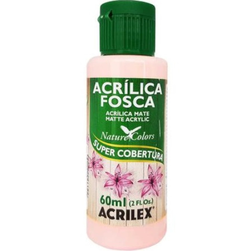 Tinta Acrílica Fosca Rosa Cotton 894 - 60ml - Indicada para Artesanato - Tinta acrilica para Madeira, Papel, Cerâmica, I