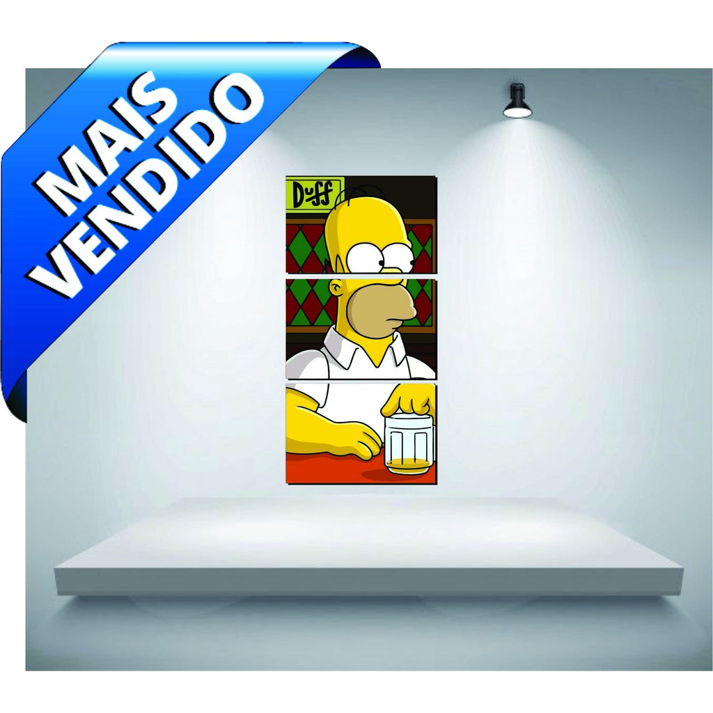 Quadro Mosaico Homer  Sala Barzinho Boteco