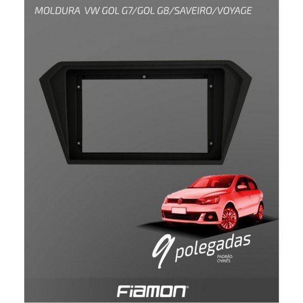Moldura 9" VW Gol G7, Gol G8, Saveiro, Voyage - Preto Fosco em Oferta na Shopee