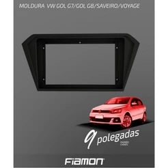 Moldura 9" VW Gol G7, Gol G8, Saveiro, Voyage - Preto Fosco