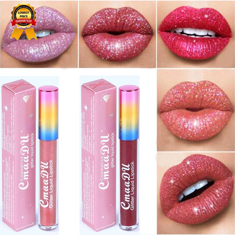 [CmaaDu Batom Metálico Brilho Labial/Matte 6 Cor Batomer