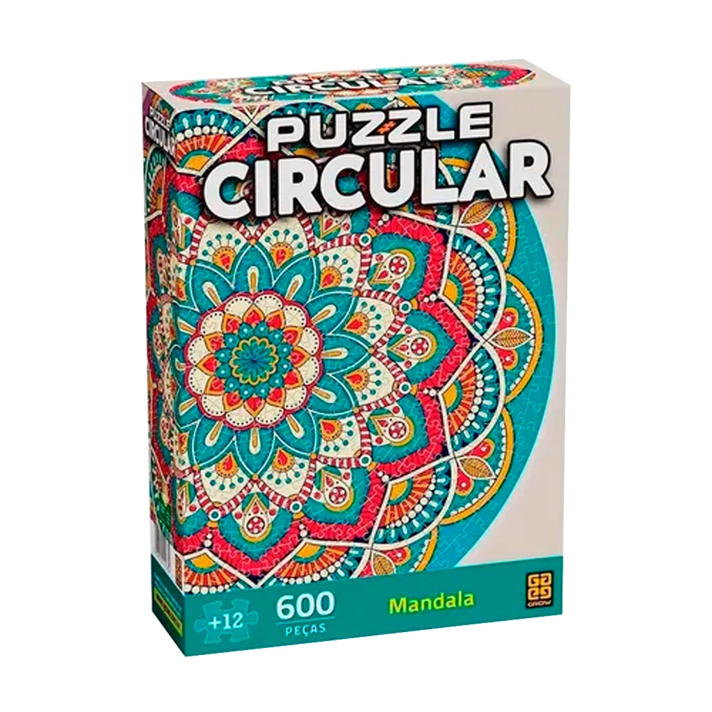 Quebra Cabeça Puzzle Circular Mandala 600 Peças 4163 - Grow em Oferta na Shopee