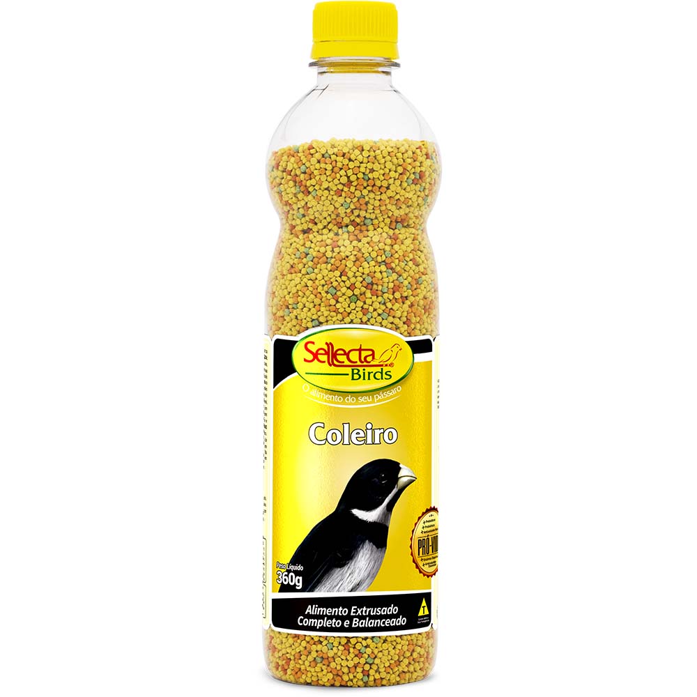 Ração Extrusada Colorida Sellecta Coleiro - 360g Comida Completa Colerinho Bigodinho Patativa Pixoxó