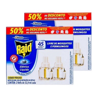 Kit 2 Cx Repelentes Com 4 Refis de 32,9ml Raid SC Johnson