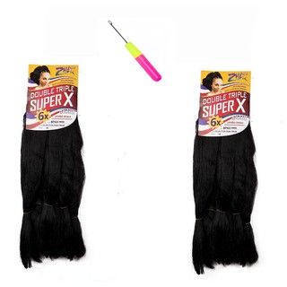 2 Cabelos Jumbo SuperX/HiperX Jumbão Para Tranças 2pcts = 800g +1 Agulha