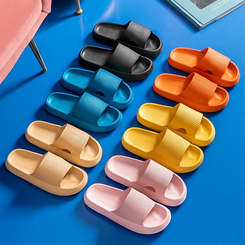 （suplemento）Chinelos Macios Antiderrapantes 4cm Com Solado Grosso Para Casa / Banheiro sandália