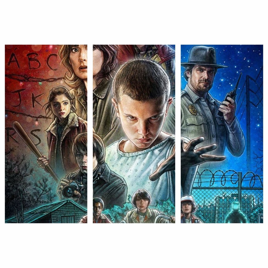 Quadro Decorativo 3 Peças 3mm Stranger Things 1