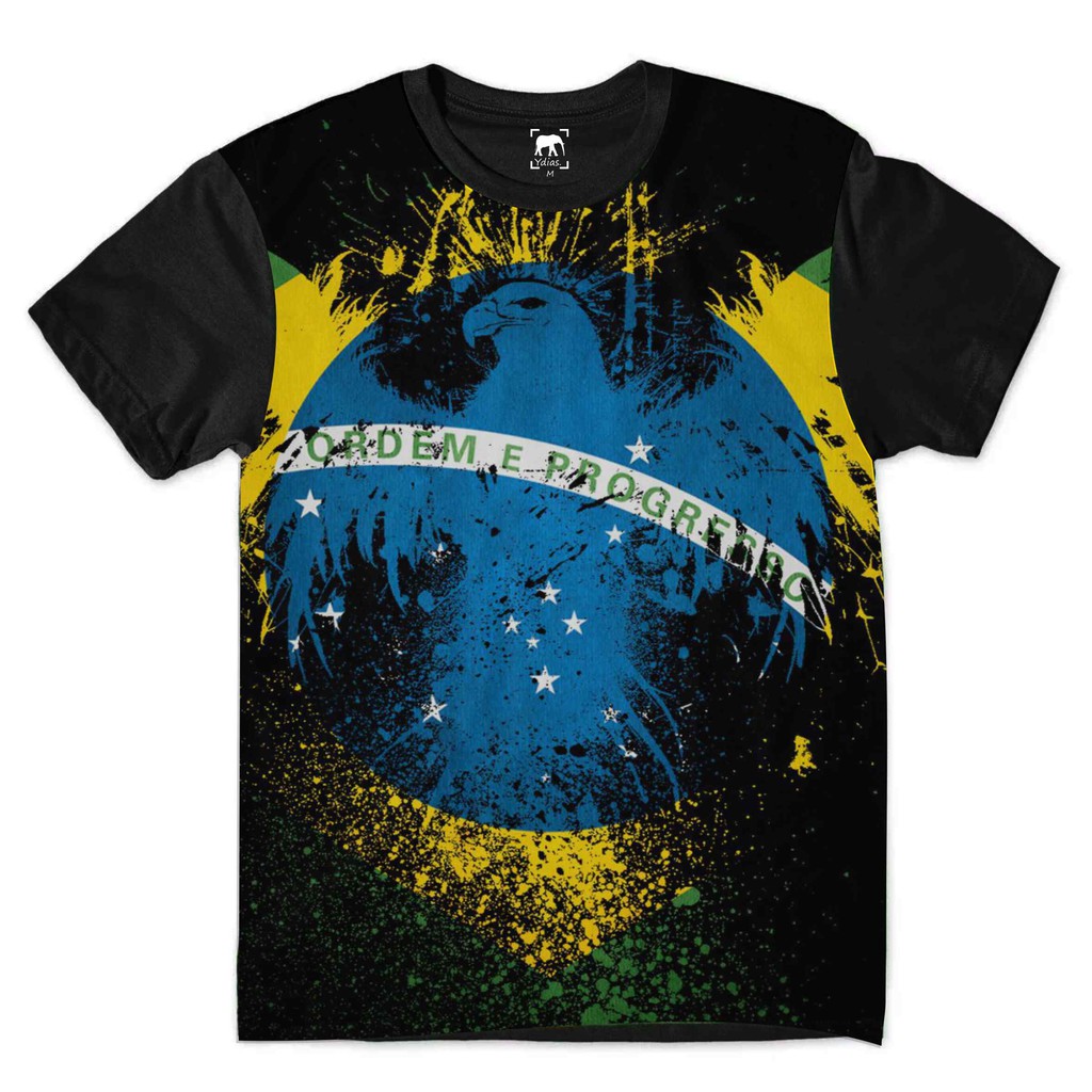 Camiseta Bandeira Brasil Águia Coragem Força Brasileiro Aero