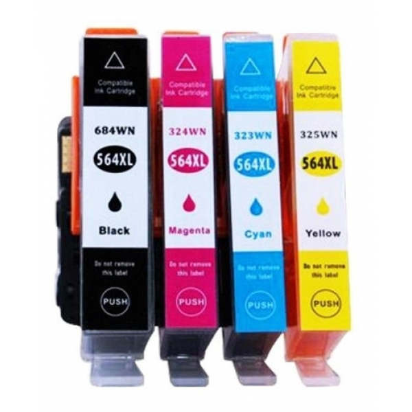 Kit 4 Cartuchos Compatível 564xl 3520 3526 3070 4620