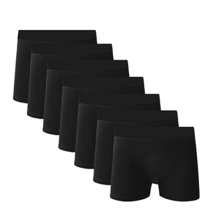 KIT 8 Cuecas Boxer Algodão Cotton Preta Com Poliester C5