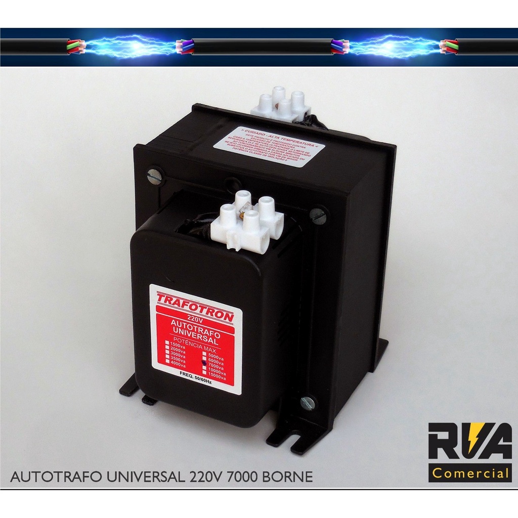 TRANSFORMADOR 127/220V de 6000VA com borne.