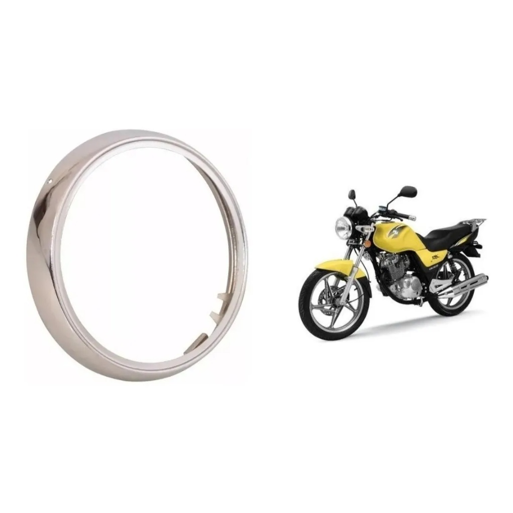 Aro Farol Redondo Suzuki Yes 125 2005 Até 2015 Cromado