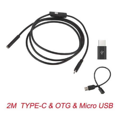 Camera Endoscopia Usb 2m Prova Dágua 6 Leds Inspeção Sonda Câmera Flexível