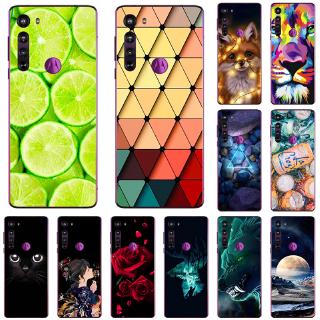 Para Motorola MOTO Edge + Plus Burton 2020 Fashion Printing Cute Cat Flower Luxo TPU Capa De Telefone De