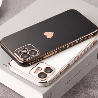 Capa Galvanizada Corações Minimalista De Iphone 11 12 Xr Xs Max 7 8 Plus Se 2020 12 Pro Max 12 Mini 13 Pro Max 13 Mini