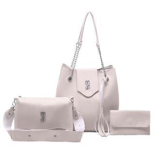 kit 2 bolsas + carteira sabrina aquino sacola de ombro mais bolsa transversal
