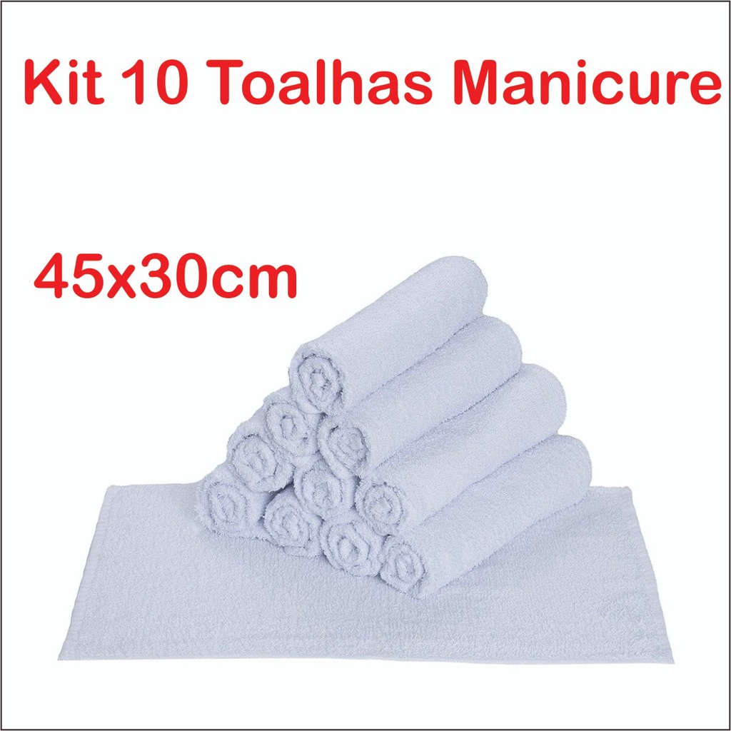 Kit c/10 Toalha Social Manicure p/Salão 30X45cm