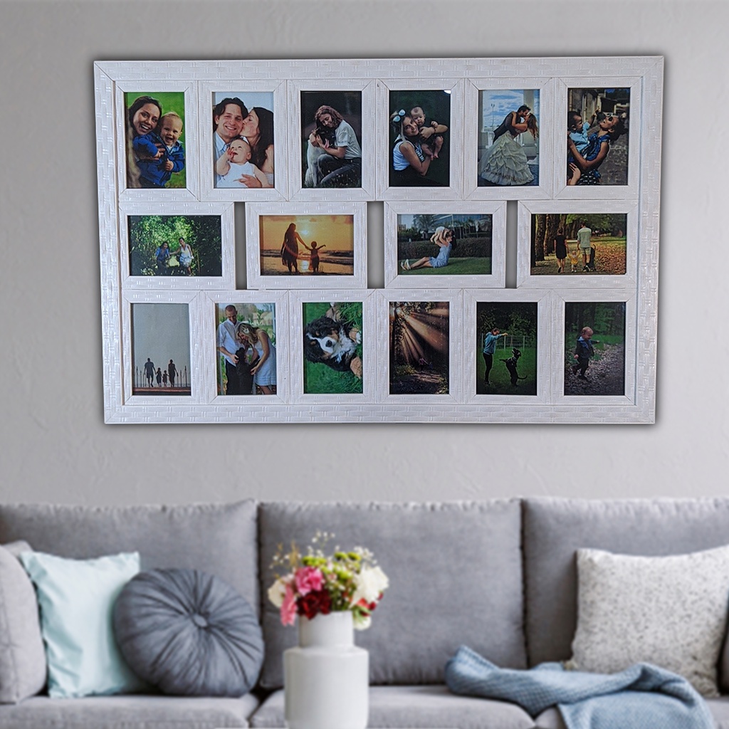 Painel Mural Para 16 Fotos 10x15cm c/ Vidro Quadro Para Fotos | Shopee