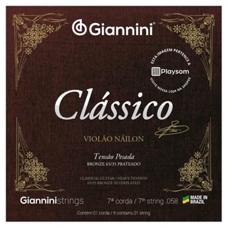 Corda Avulsa para Violão 7 Cordas - Sétima 7° Corda Giannini Clássico Tensão Pesada em Oferta na Shopee