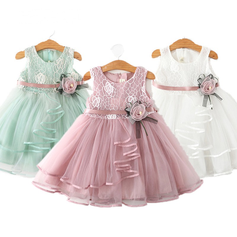 WFRV Mesh Flower Girls Baby Girl Vestidos De Noiva em Oferta na Shopee