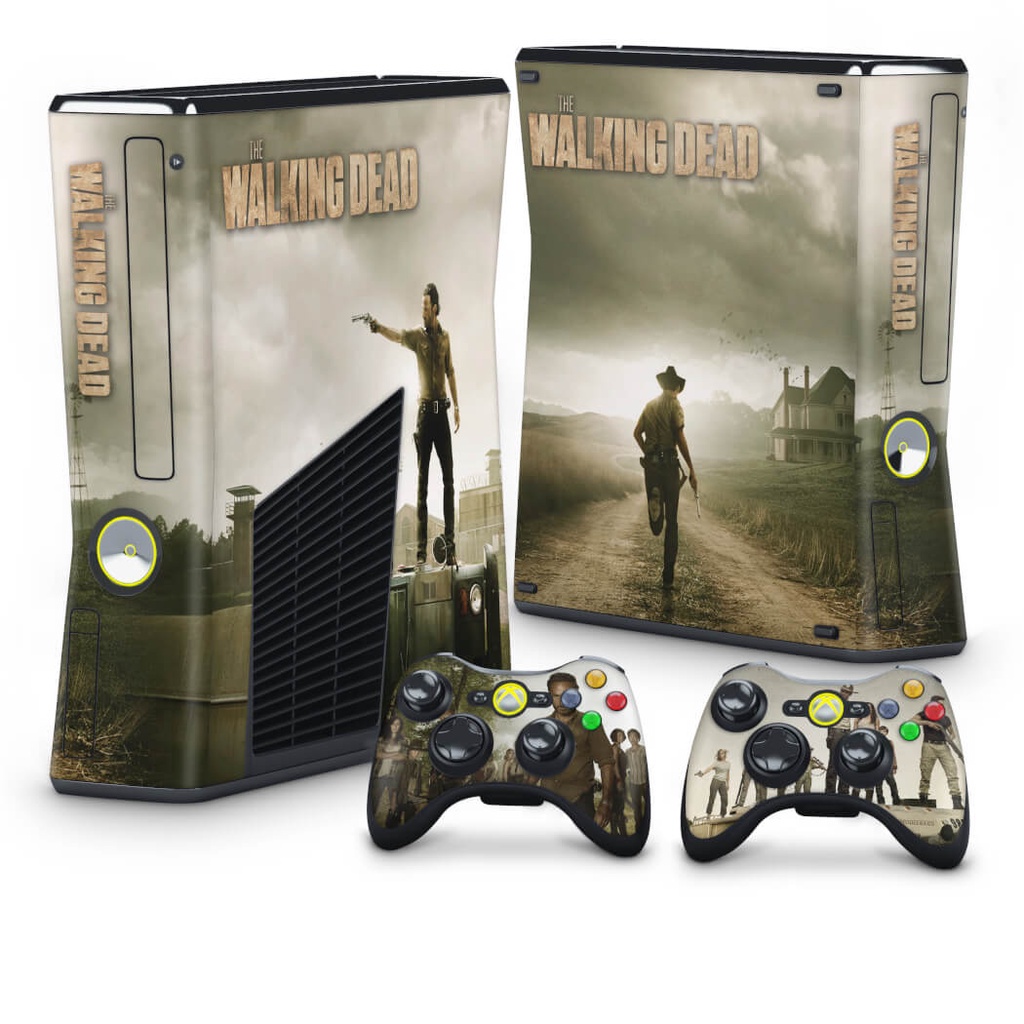 Skin Xbox 360 Slim Adesivo - The Walking Dead #B