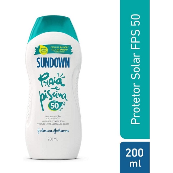 Protetor Solar Sundown Rosto E Corpo Praia E Piscina Fps 50 Johnson E Johnson