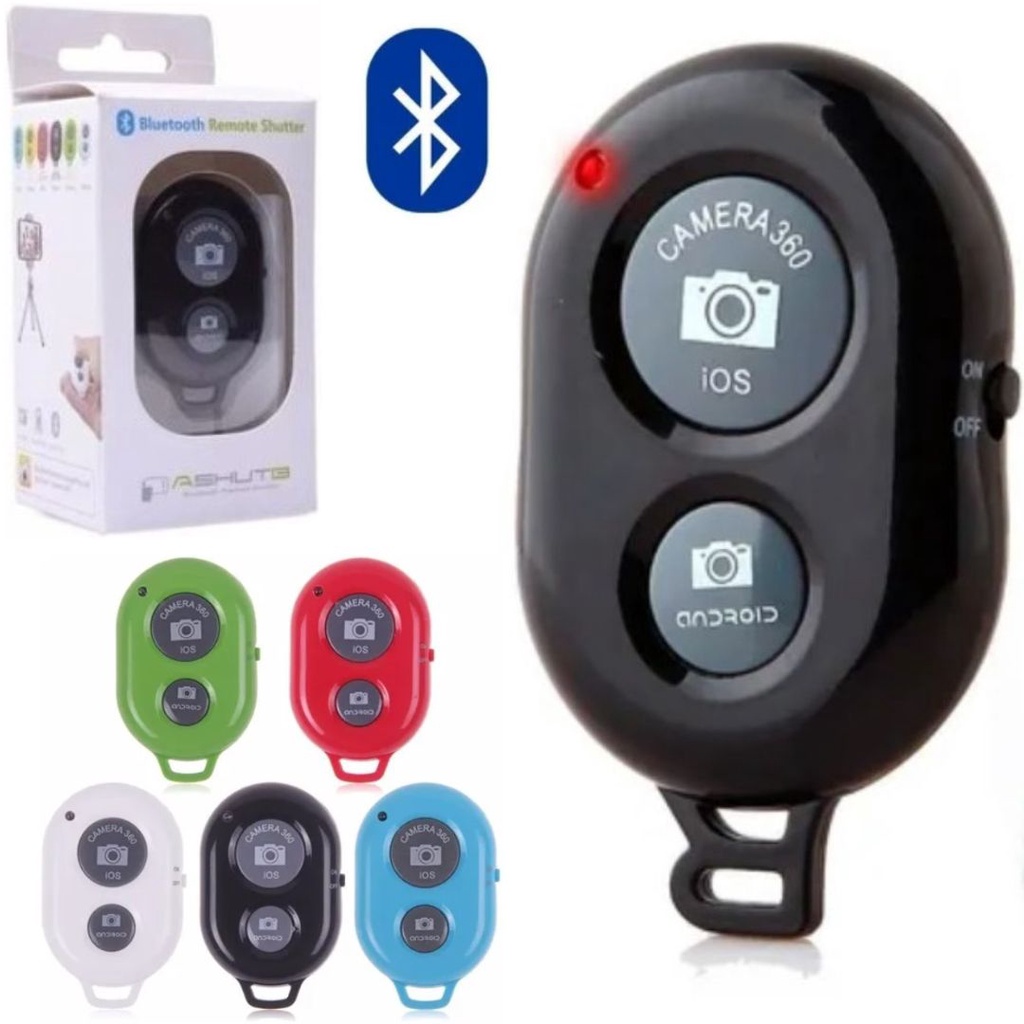 Controle Remoto Bluetooth Obturador Camera Celular Android IOS Iphone Smartphone Selfie Fotos Videos