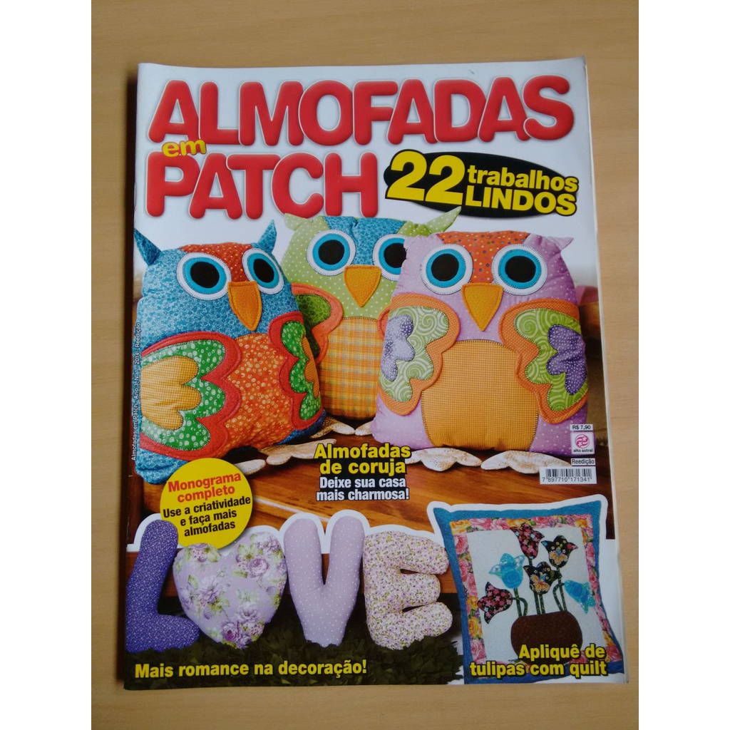 Revista Almofadas Em Patchwork 1 Coruja Decoração 951q