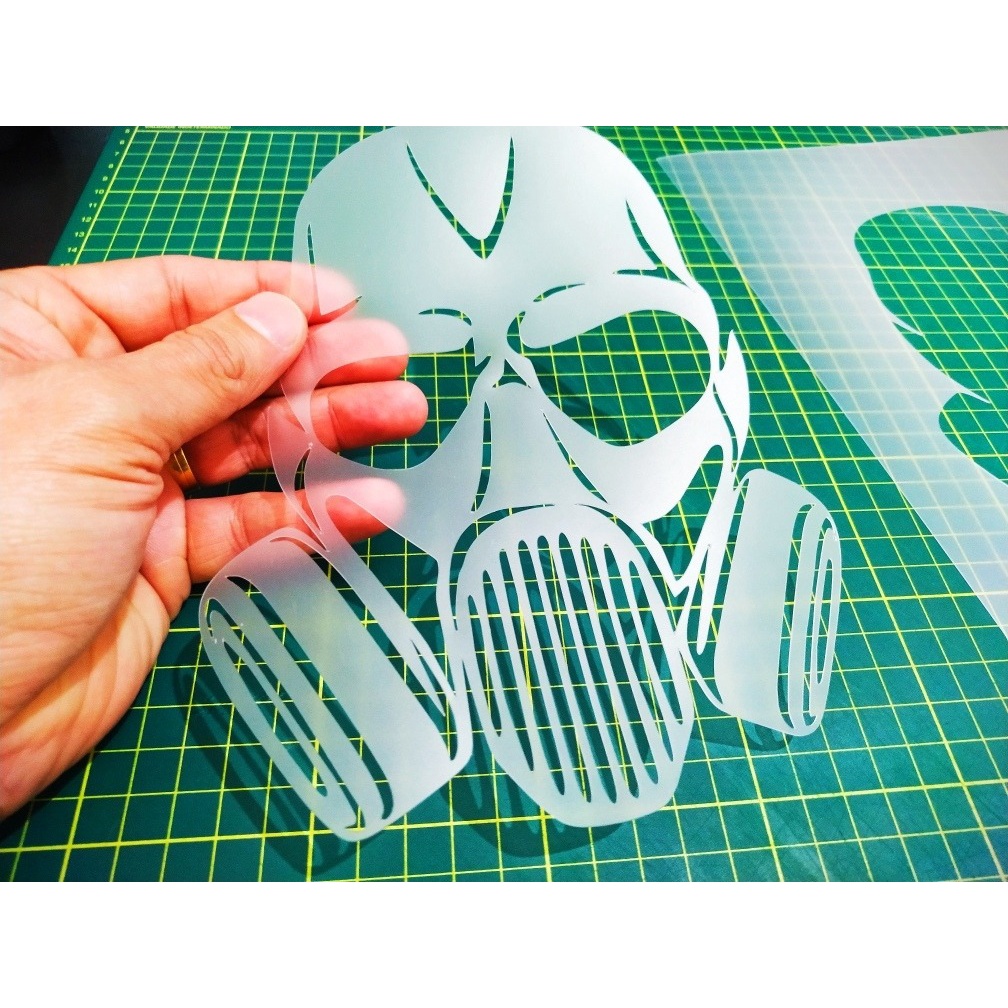 Stencil Caveira Com Máscara de Pintura para Aerografias 2R14