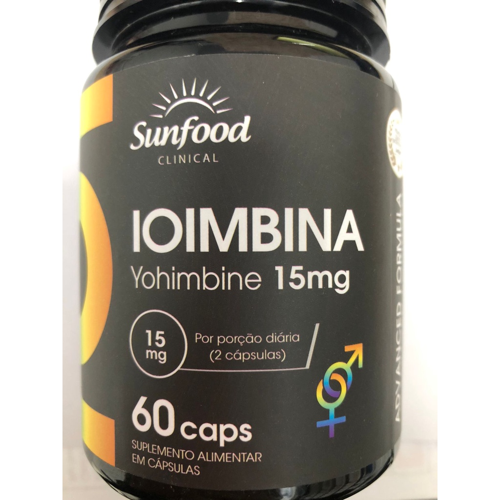 Ioimbina Yohimbine 15 mg com 60caps Sunfood Shopee Brasil