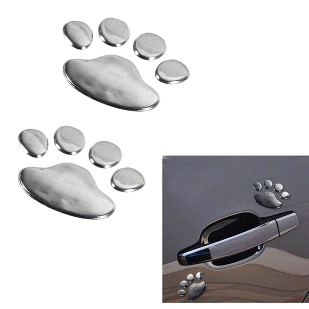 Par Adesivo Alto Relevo 3 d cachorro Pata Patinhas Dog Cão gato Pegadas Carro casa decoração