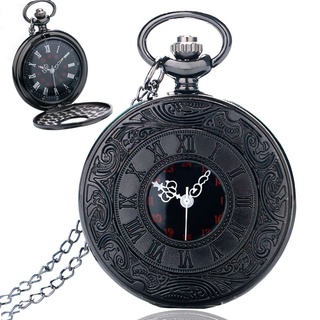 Relógio De Bolso Steampunk Com Corrente Antigo Preto Retro Original Relíquia