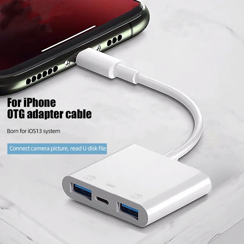 Cabo Adaptador ACCEZZ OTG Para iPhone iPad pro Iluminação De Ar Conector USB Com Porta De Carregamento Conversor De Dado