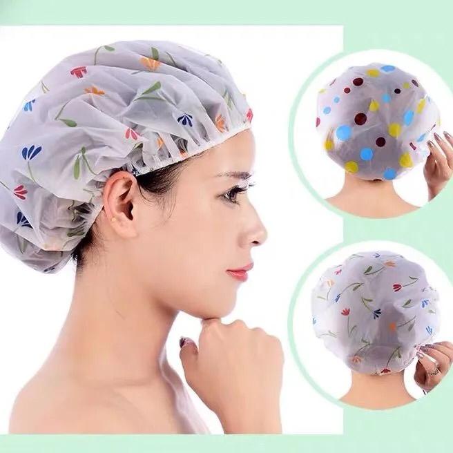 3 Pcs Touca De Banho Plástico Reutilizável à prova d'água Envio Imediato