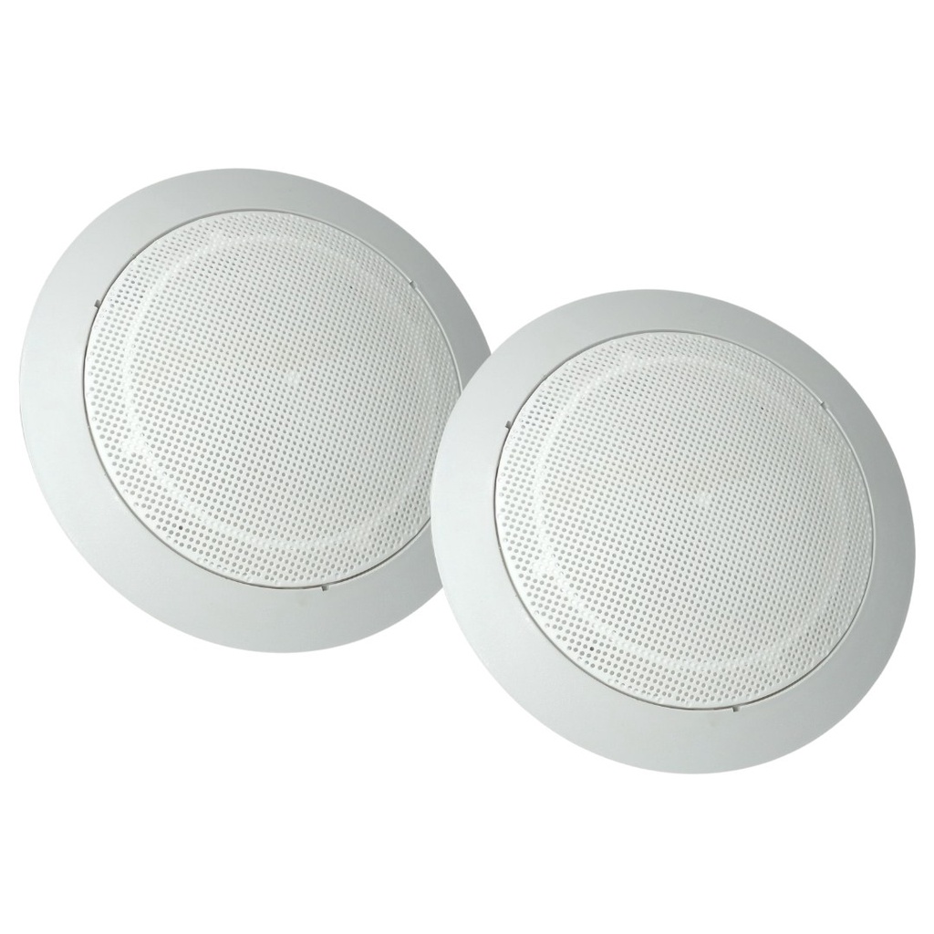 Kit 2 Arandelas Branca Redonda Tela 6 Polegadas Para Alto Falante Som Automotivo Ambiente Caixa Acustica 6 Pol Embutir
