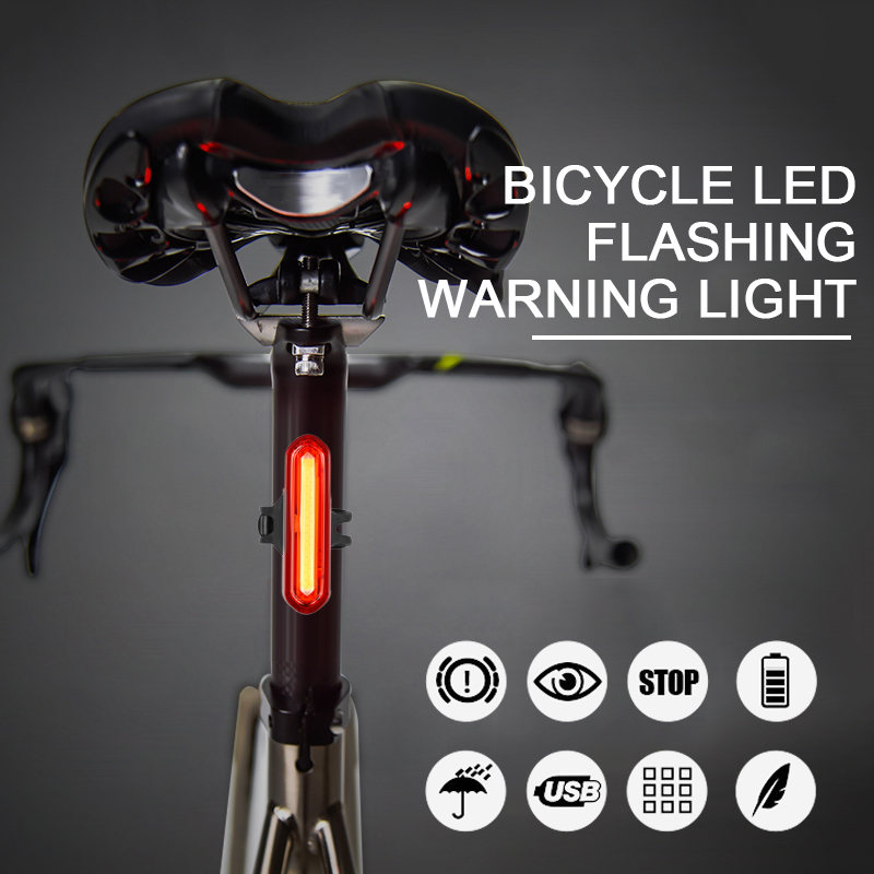 Bresuve USB Rechargeable Bicycle Tail Light IPX6 Waterproof Brake Induction Super Bright Led Bike Bicycle Rear Light Automatic on/off Red high-intensity LED Bicycle light for Mountain Road Bike 