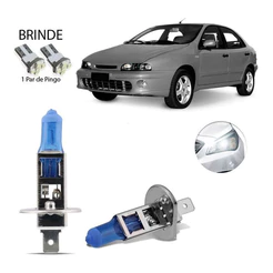 2 Lampada Super Branca 8500k Farol Alto Fiat Brava 1997-2014